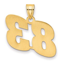 14k Polished Block Number 83 Pendant
