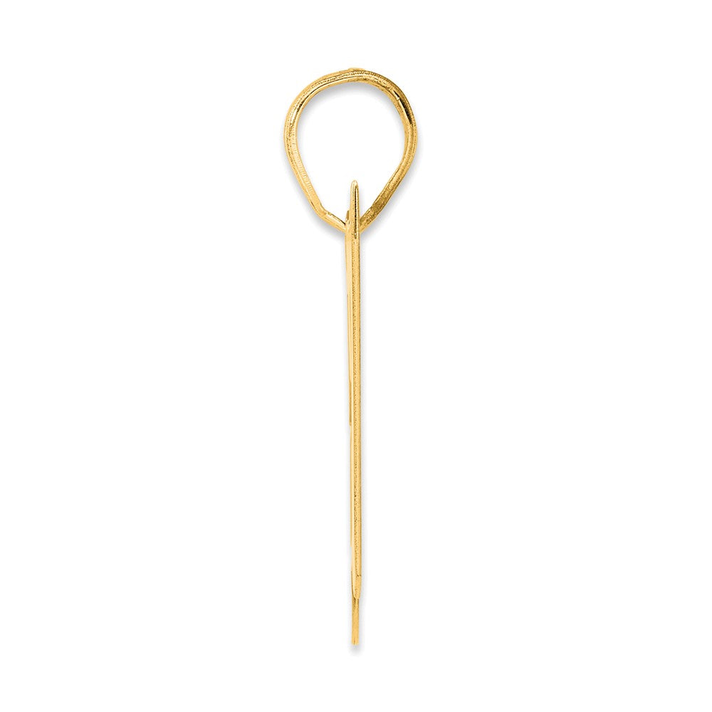 14k Polished Block Number 87 Pendant