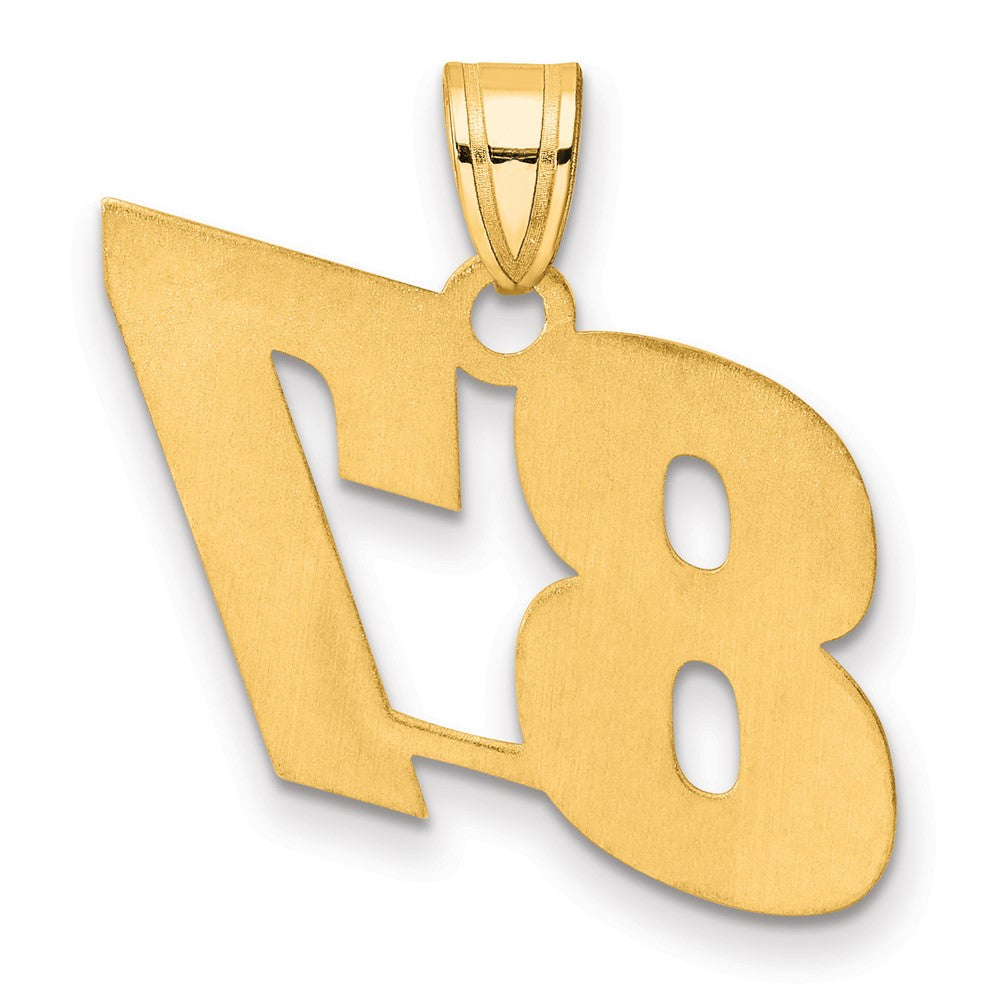 14k Polished Block Number 87 Pendant
