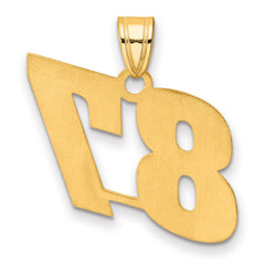 14k Polished Block Number 87 Pendant