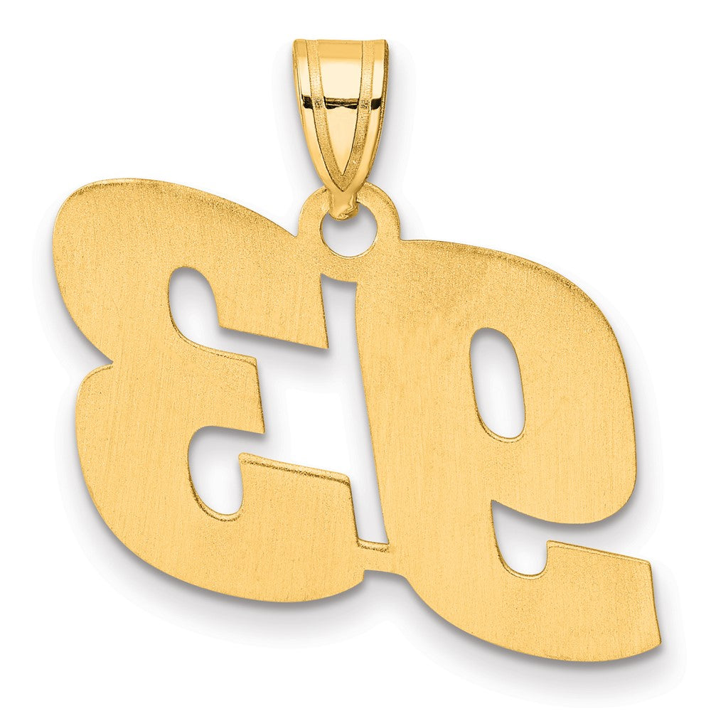 14k Polished Block Number 93 Pendant