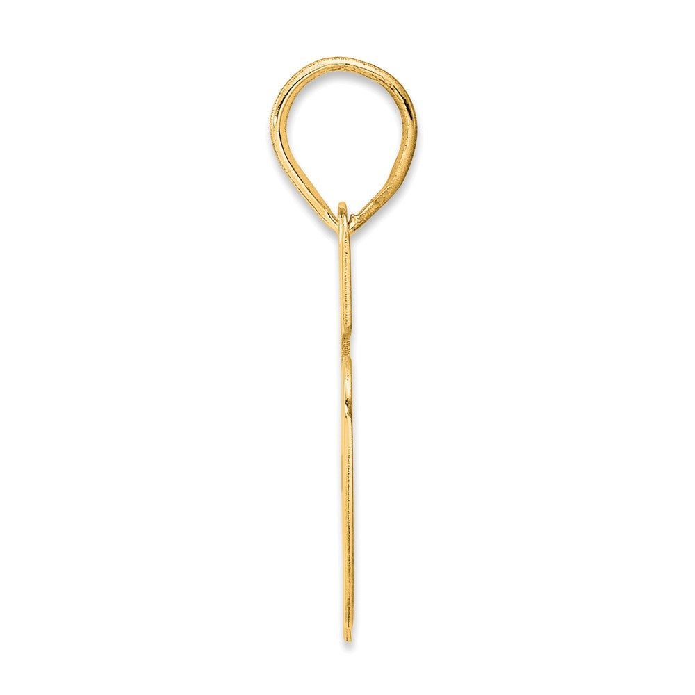 14k Polished Block Number 95 Pendant