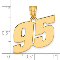 14k Polished Block Number 95 Pendant