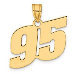 14k Polished Block Number 95 Pendant