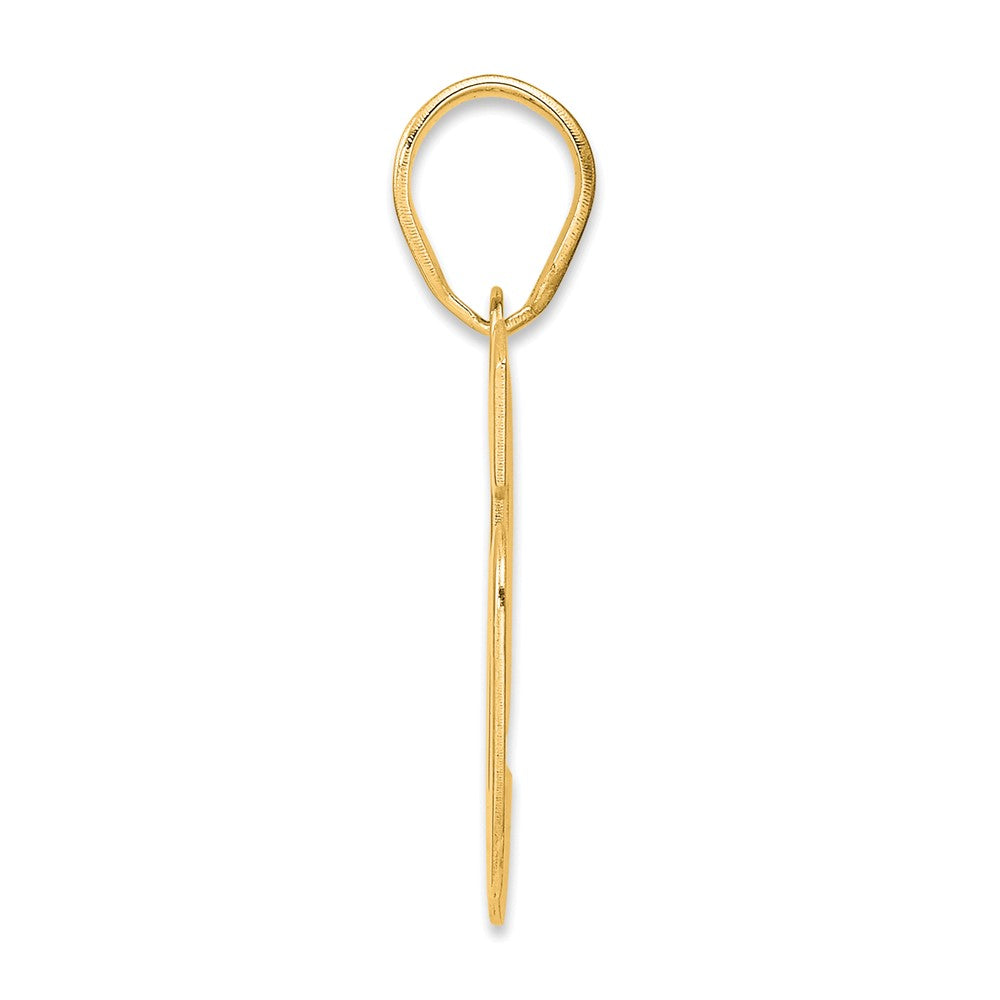 14k Polished Block Number 96 Pendant
