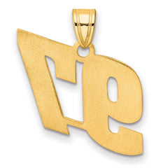 14k Polished Block Number 97 Pendant