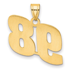 14k Polished Block Number 98 Pendant