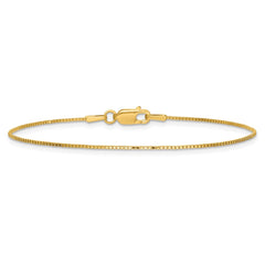 14K 8 inch .9mm Box with Lobster Clasp Bracelet