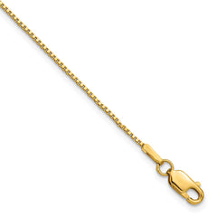 14K 9 inch 1mm Box with Lobster Clasp Anklet