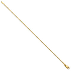 14K 8 inch 1.1mm Box with Lobster Clasp Bracelet