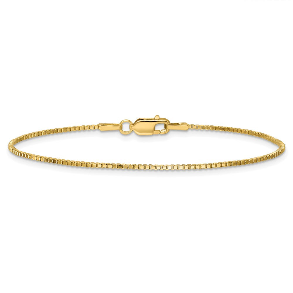 14K 8 inch 1.1mm Box with Lobster Clasp Bracelet