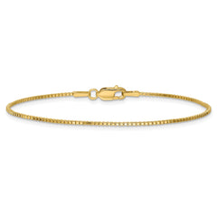 14K 8 inch 1.1mm Box with Lobster Clasp Bracelet