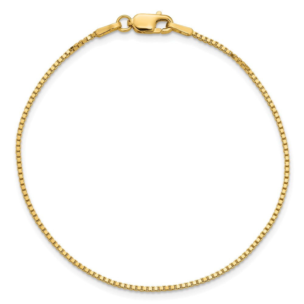 14K 8 inch 1.1mm Box with Lobster Clasp Bracelet