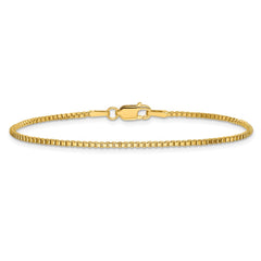 14K 9 inch 1.5mm Box with Lobster Clasp Anklet