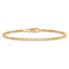 14K 7 inch 1.9mm Box with Lobster Clasp Bracelet