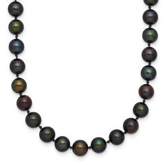 14k 5-6mm Black Near-Round Freshwater Cultured Pearl 24 inch Necklace