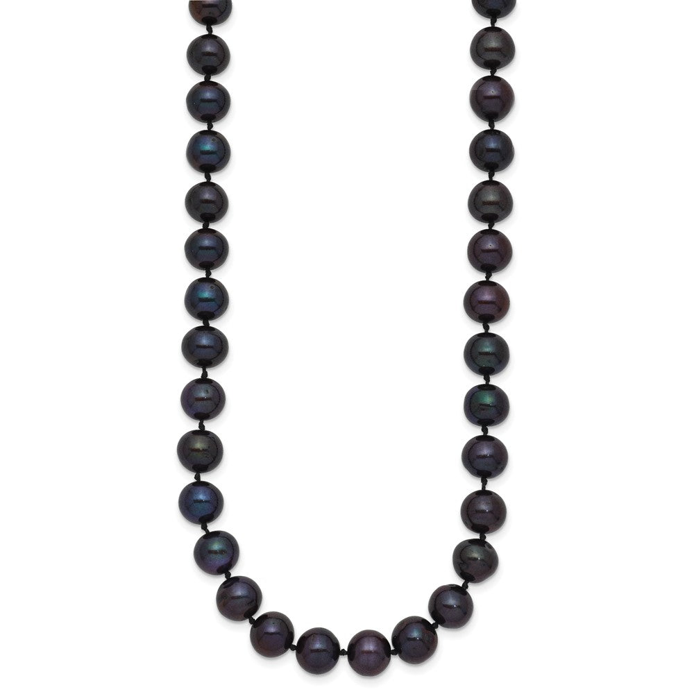 14k 7-8mm Black Near-Round Freshwater Cultured Pearl 24 inch Necklace
