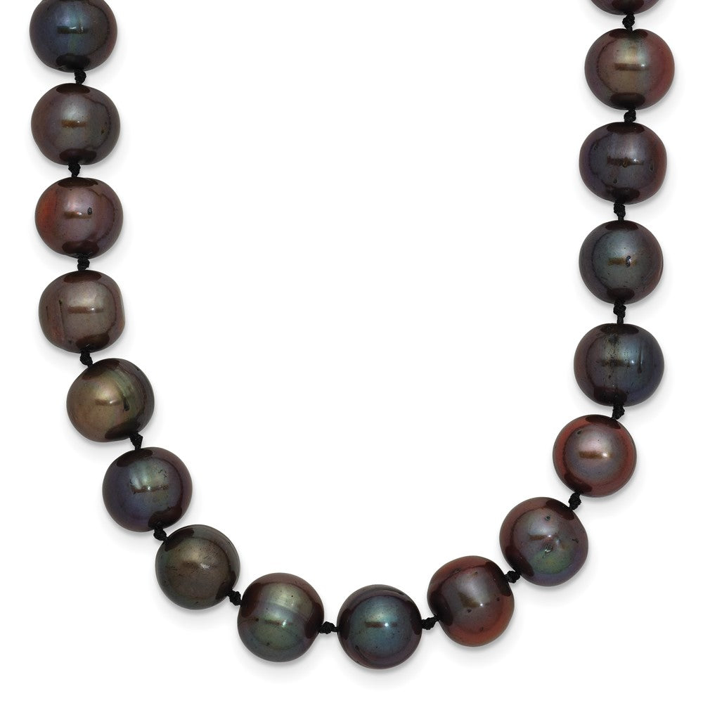14k 8-9mm Black Near-Round Freshwater Cultured Pearl 28 inch Necklace