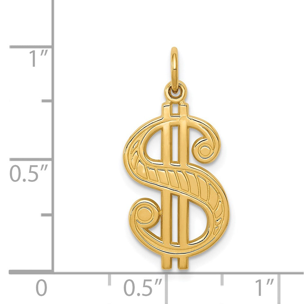 14k Dollar Sign Charm