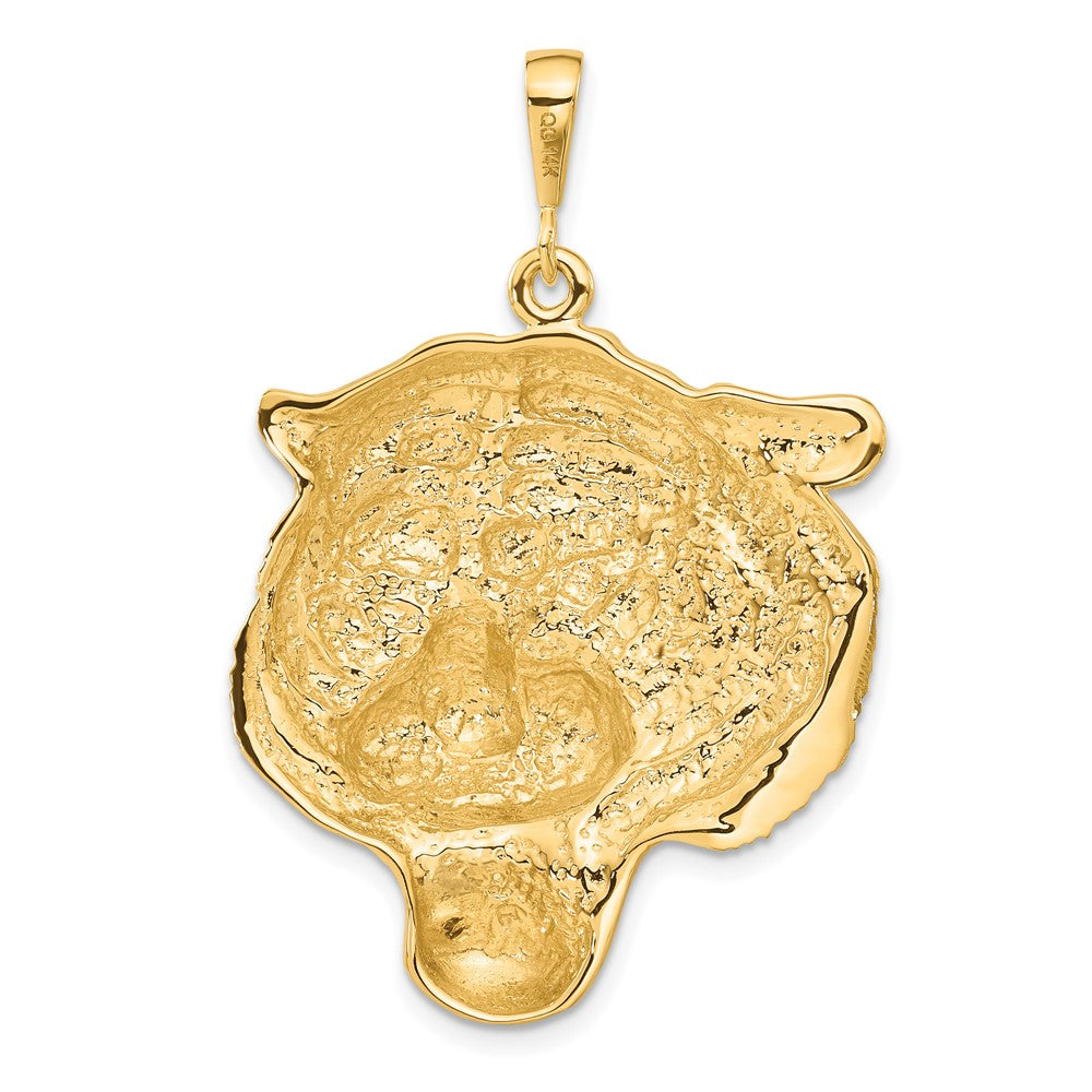 14k Diamond-cut Tigers Head Pendant