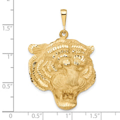 14k Diamond-cut Tigers Head Pendant