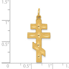 14k Eastern Orthodox Cross Pendant - 2