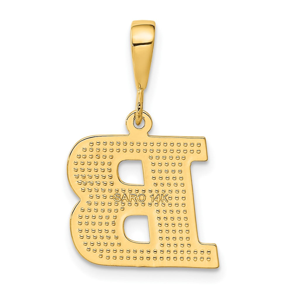 14k Textured Initial B Charm