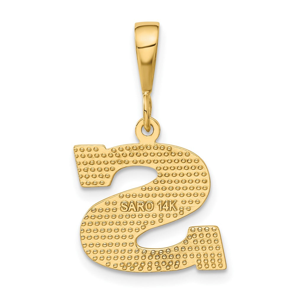 14k Textured Initial S Charm