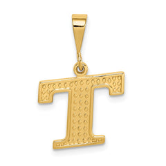 10k Textured Initial T Charm