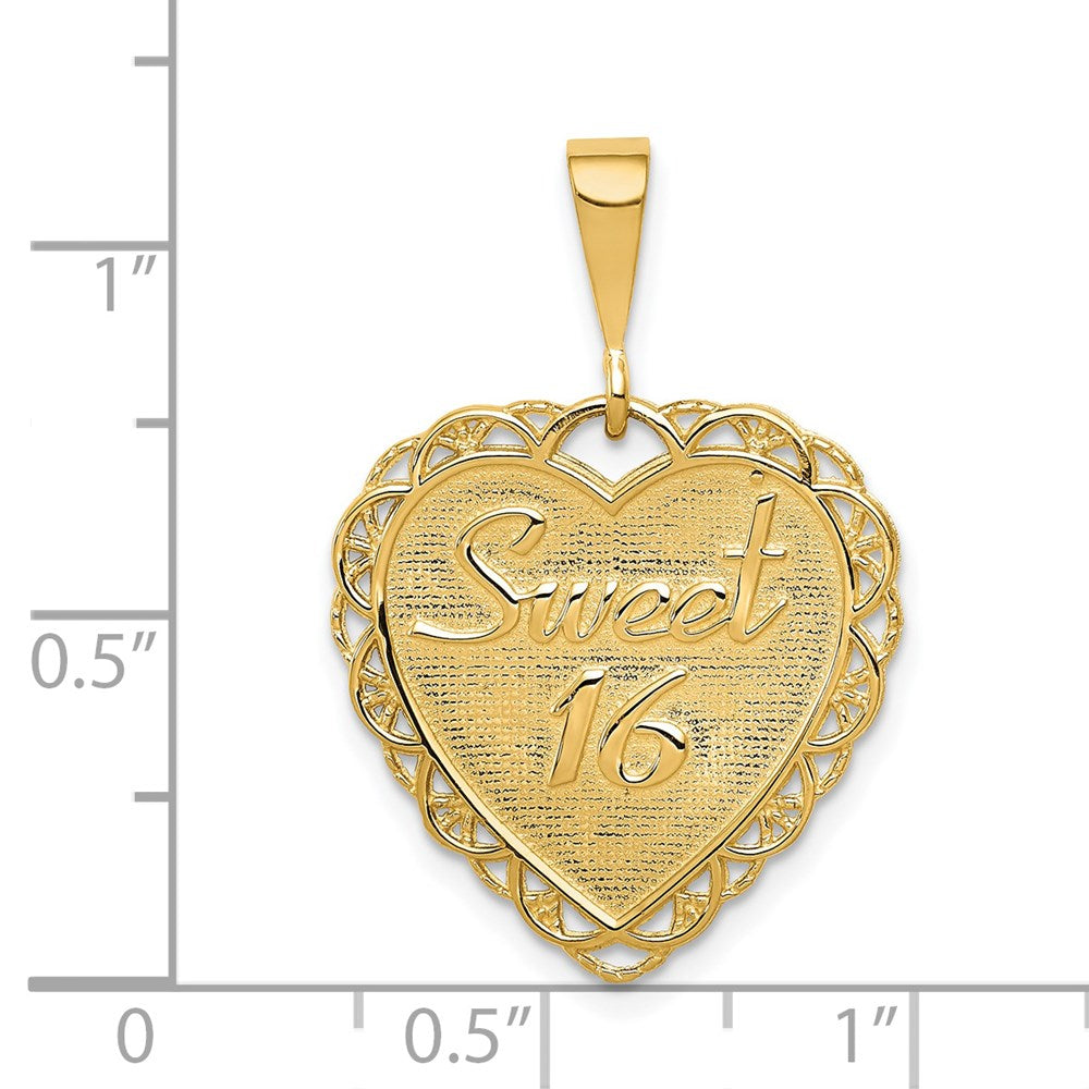 14k Reversible SWEET 16 Charm