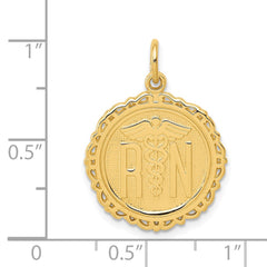14k RN Registered Nurse Disc Charm - 3