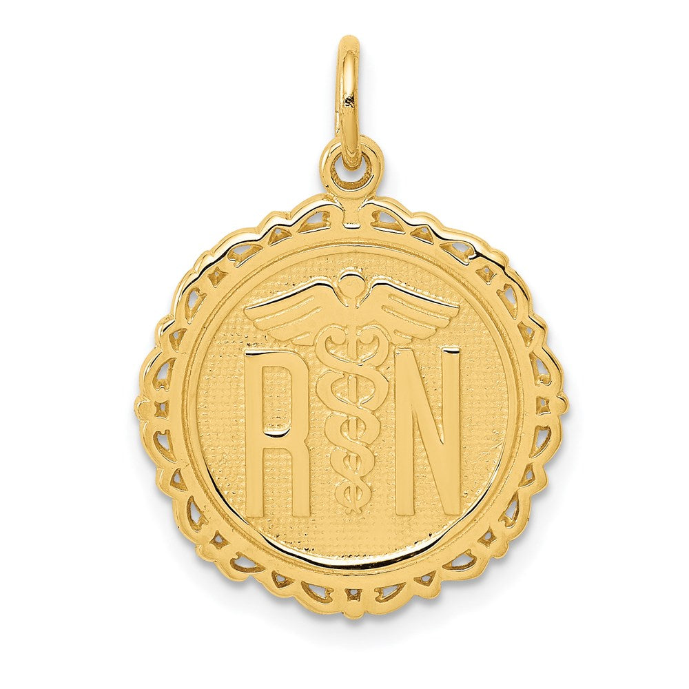 14k RN Registered Nurse Disc Charm - 3