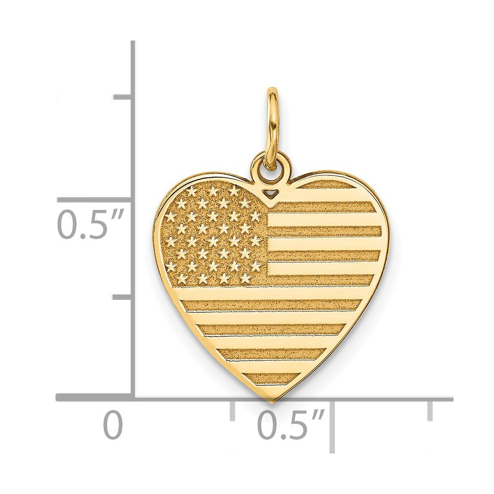 14k Flag Heart Charm