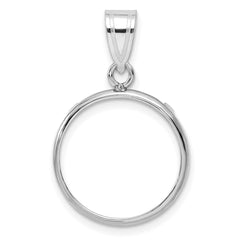 Wideband Distinguished Coin Jewelry 14k White Gold Polished 16.5mm Prong Coin Bezel Pendant