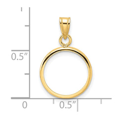 Wideband Distinguished Coin Jewelry 14k Polished 14.0mm Prong Coin Bezel Pendant