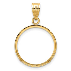 Wideband Distinguished Coin Jewelry 14k Polished 18.0mm Prong Coin Bezel Pendant