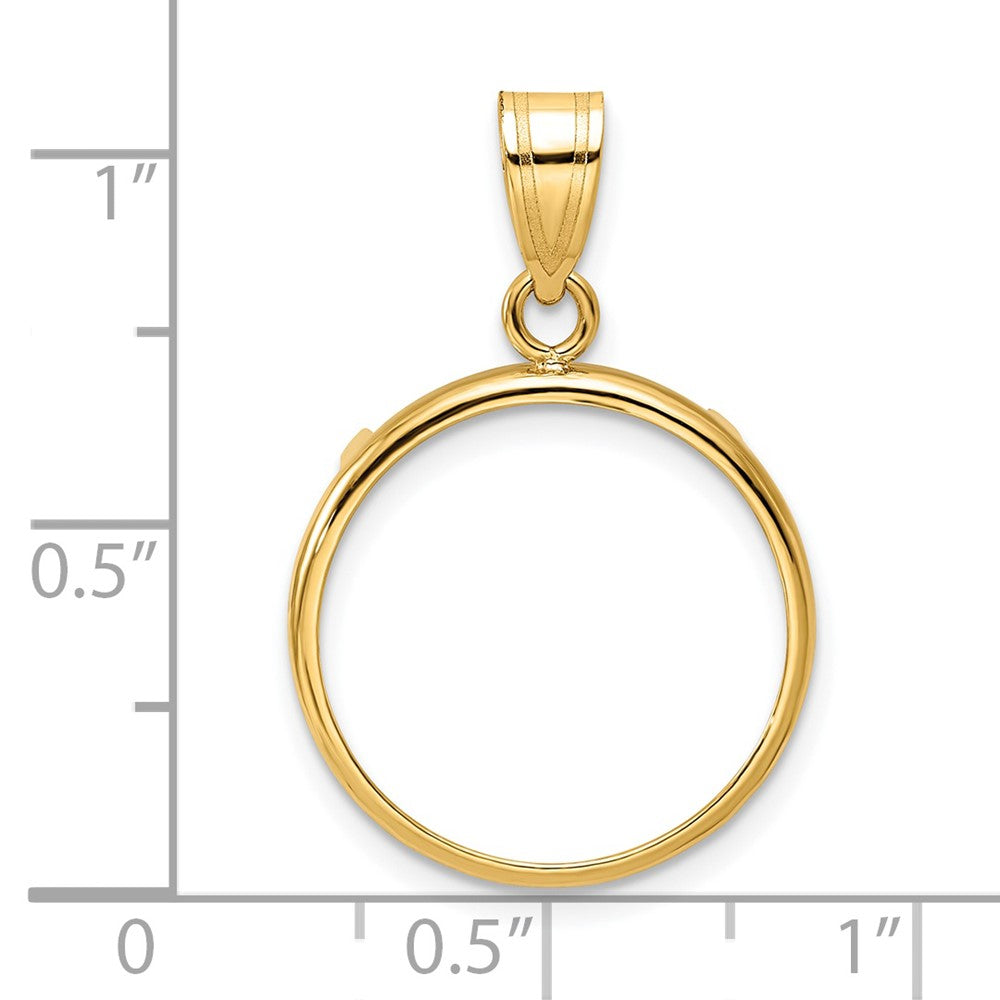 Wideband Distinguished Coin Jewelry 14k Polished 18.0mm Prong Coin Bezel Pendant