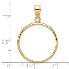 Wideband Distinguished Coin Jewelry 14k Polished 22.0mm Prong Coin Bezel Pendant