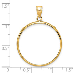 Wideband Distinguished Coin Jewelry 14k Polished 27.0mm Prong Coin Bezel Pendant