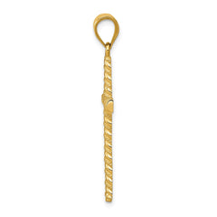 14K Twisted Cross Pendant