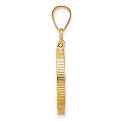 Wideband Distinguished Coin Jewelry 14k Polished and Diamond-cut 16.5mm x 1.35mm Screw Top Coin Bezel Pendant
