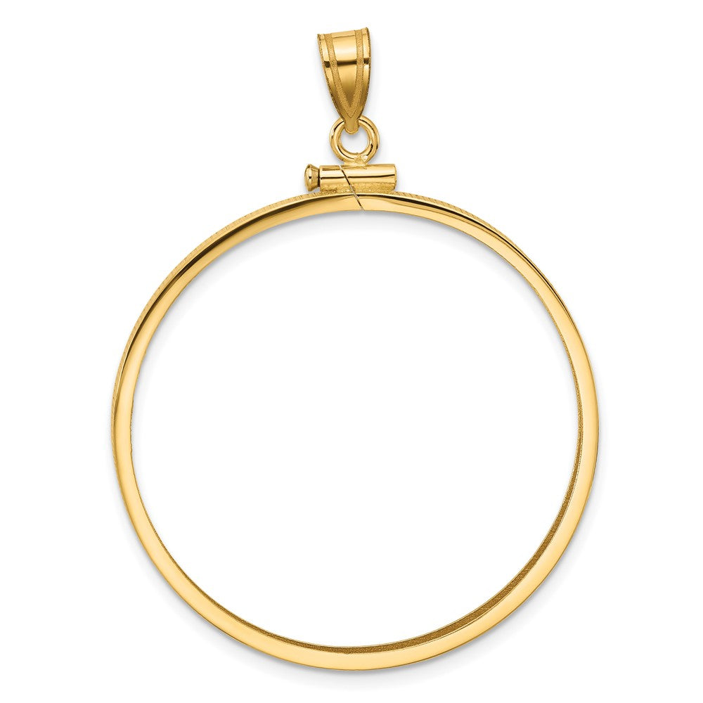 Wideband Distinguished Coin Jewelry 14k Polished 34.2mm x 2.85mm Screw Top Coin Bezel Pendant