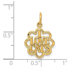 14k I LOVE CATS Charm