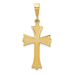 14k Fleur De Lis Cross Pendant