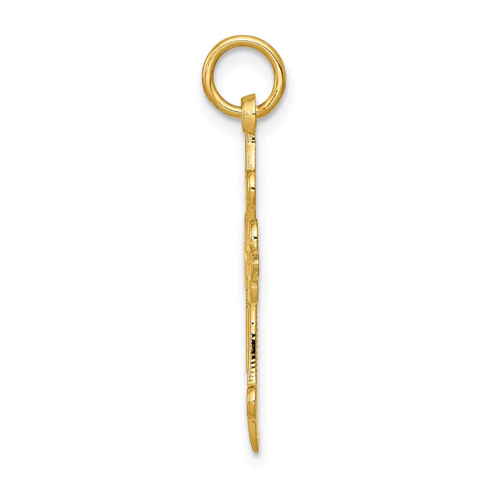 14k Fleur De Lis Cross Pendant - 2