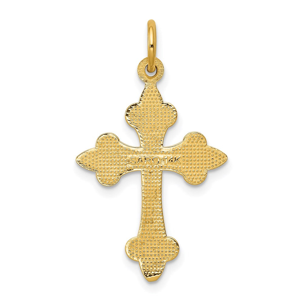 14k Fleur De Lis Cross Pendant - 2