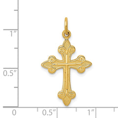 14k Fleur De Lis Cross Pendant - 2