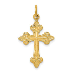 14k Fleur De Lis Cross Pendant - 2