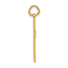 14k Diamond-cut Cross Pendant - 2