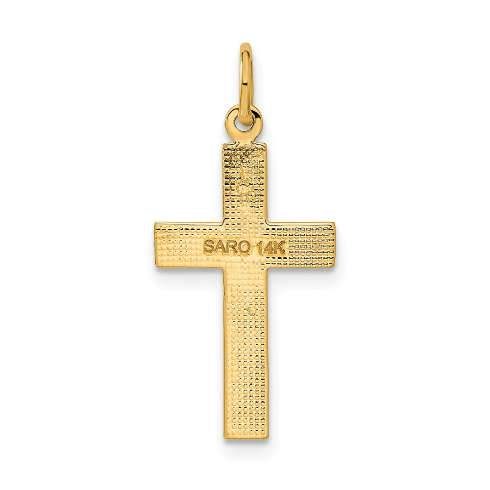14k Diamond-cut Cross Pendant - 2